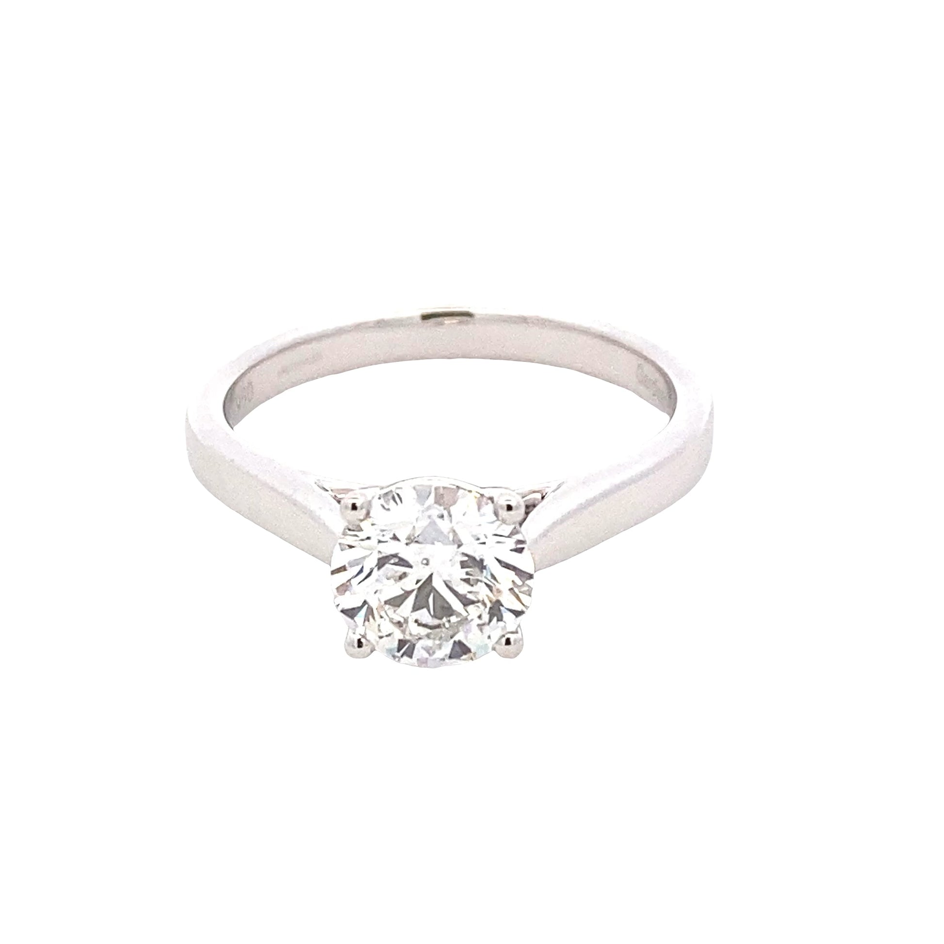 Platinum Round Brilliant Cut Diamond Solitaire Ring - 1.29cts Gardiner Brothers