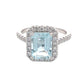 Octagonal Aquamarine and Diamond Halo Style Ring Gardiner Brothers