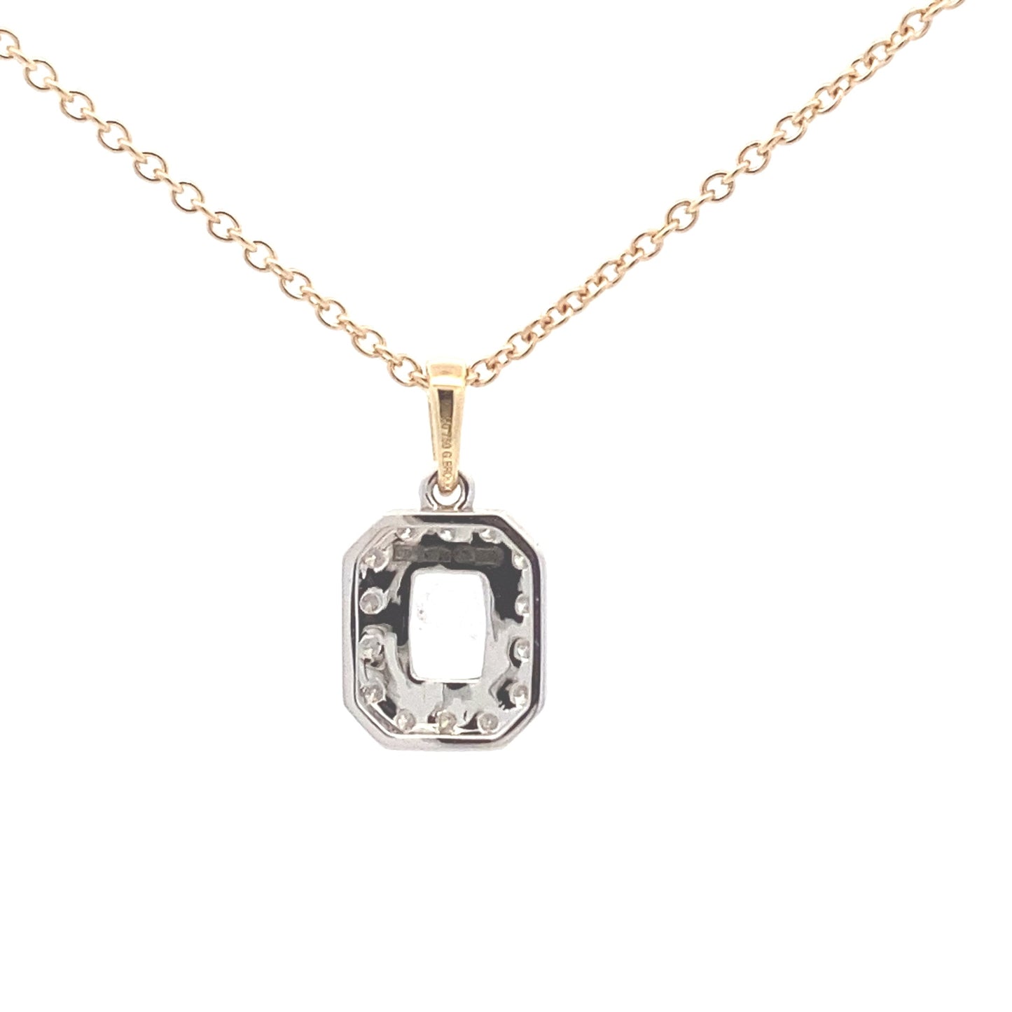 Radiant Cut Diamond Halo Cluster Style Pendant - 1.21cts