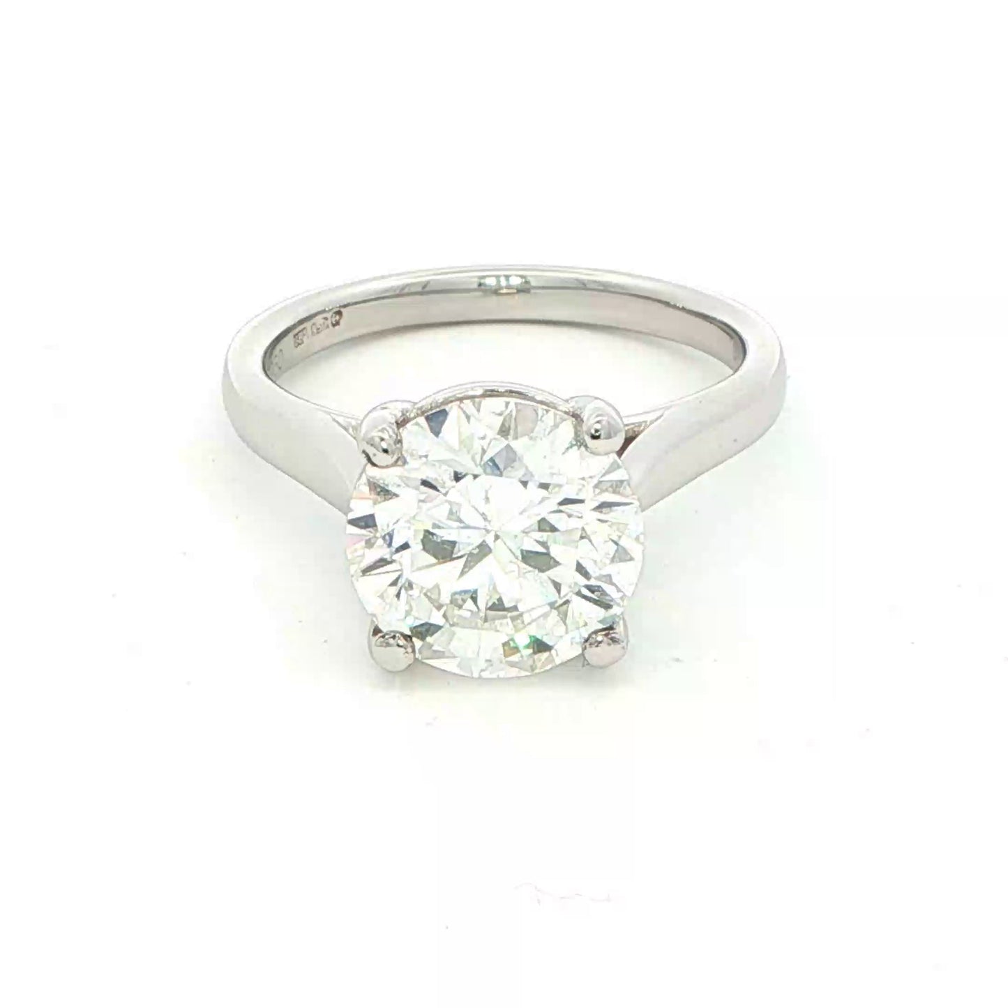 Round Brilliant Cut Diamond Solitaire Ring - 3.02cts