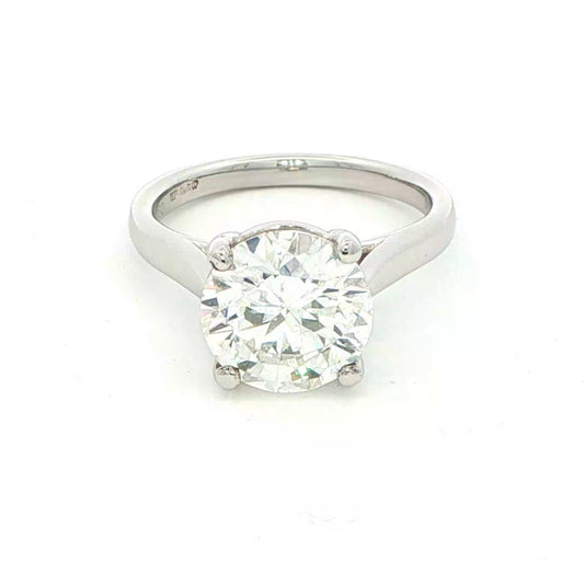 Round Brilliant Cut Diamond Solitaire Ring - 3.02cts