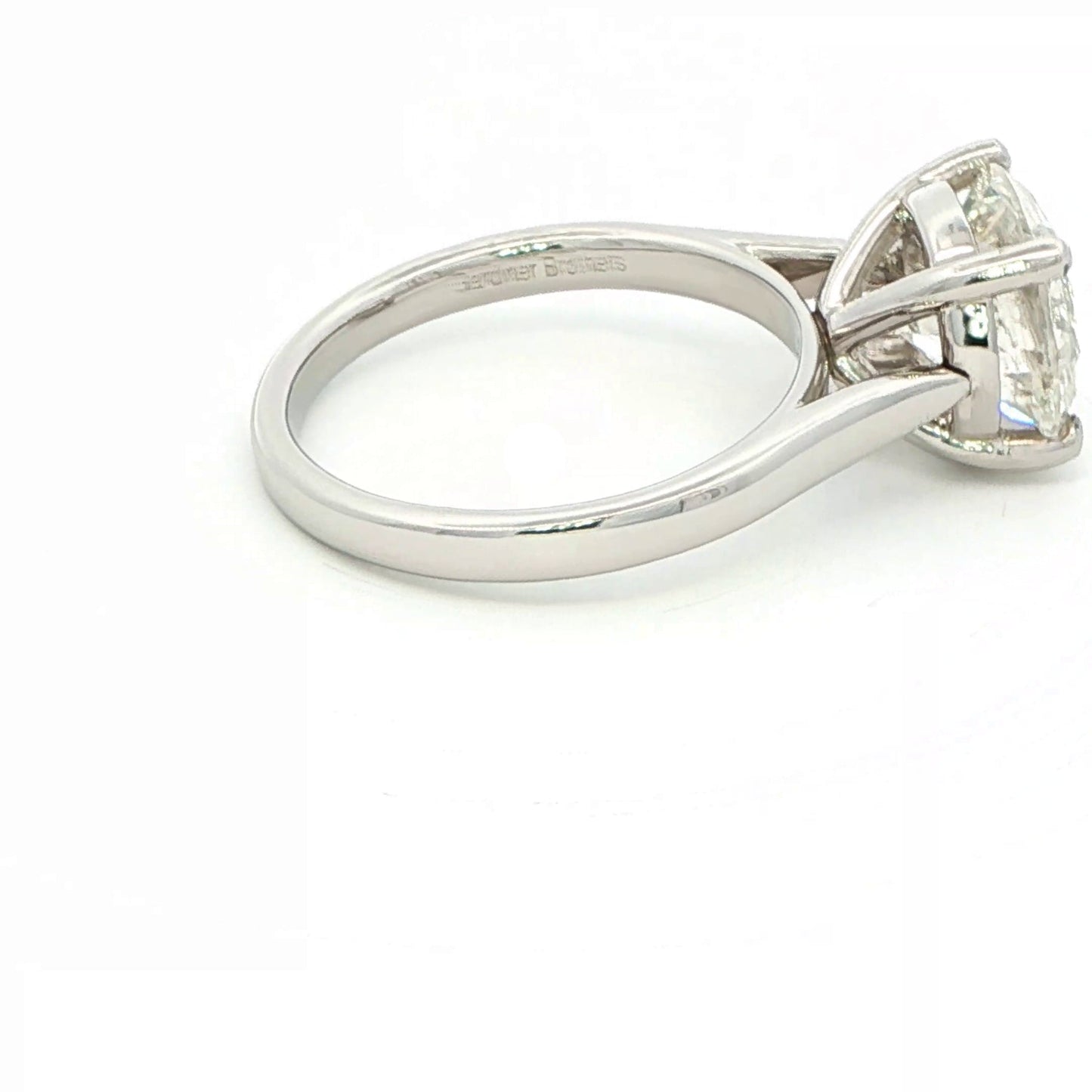 Platinum Round Brilliant Cut Diamond Solitaire Ring - 3.02cts Gardiner Brothers