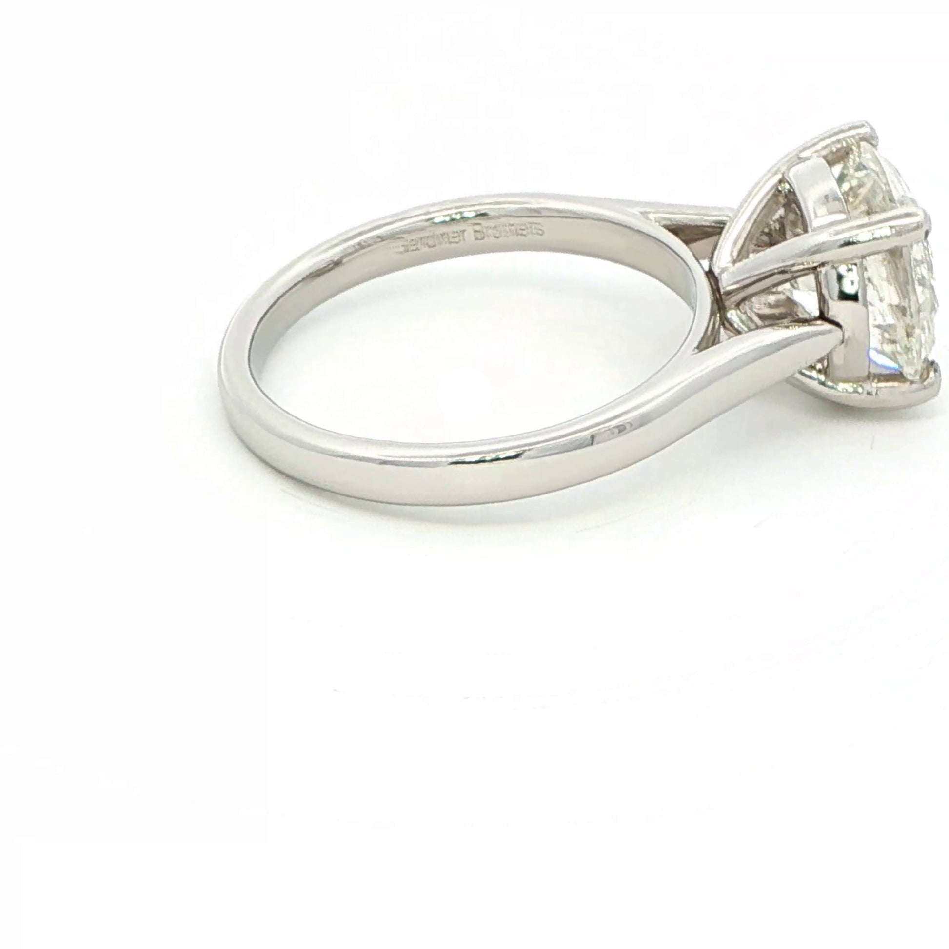Platinum Round Brilliant Cut Diamond Solitaire Ring - 3.02cts Gardiner Brothers
