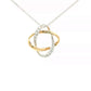 Yellow and White Gold Diamond Knot Pendant