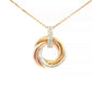 3 Colour Interlocking Circles Pendant with Diamond Bale