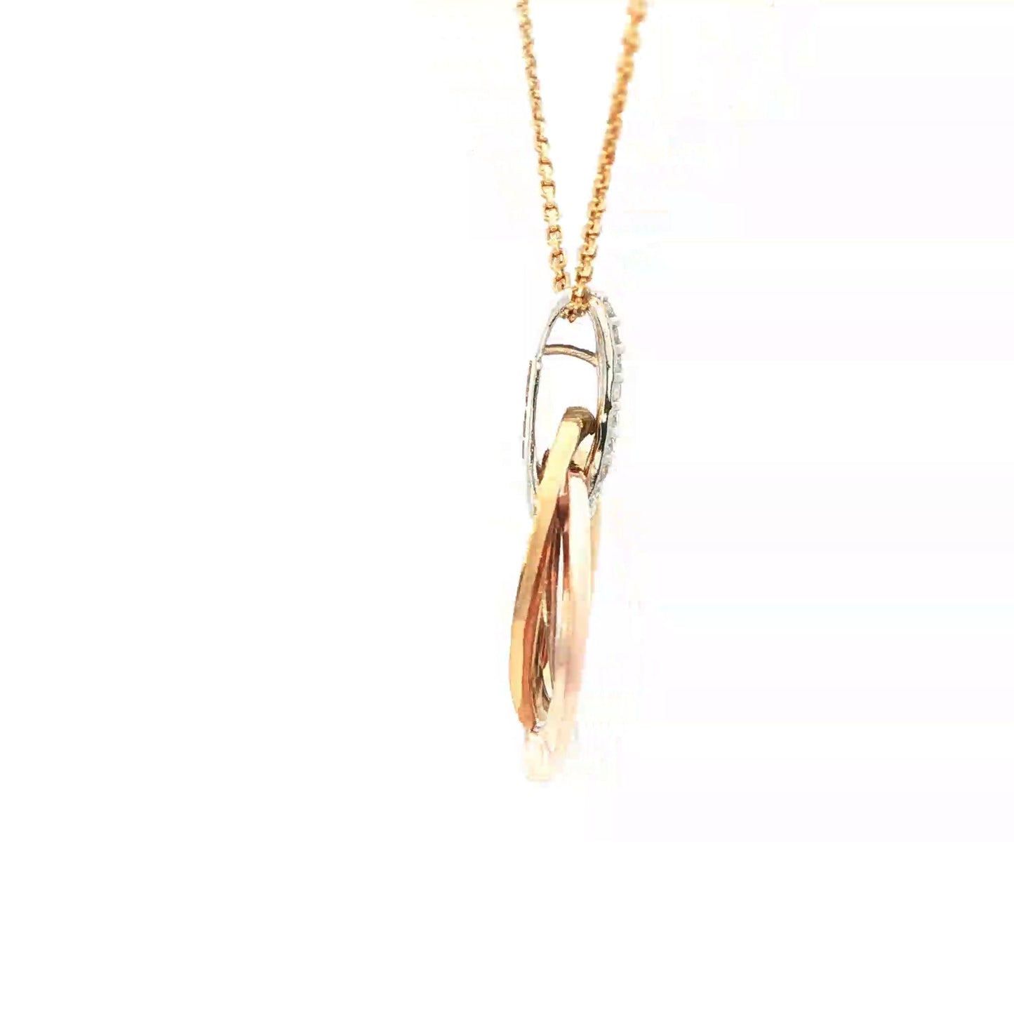 3 Colour Interlocking Circles Pendant with Diamond Bale