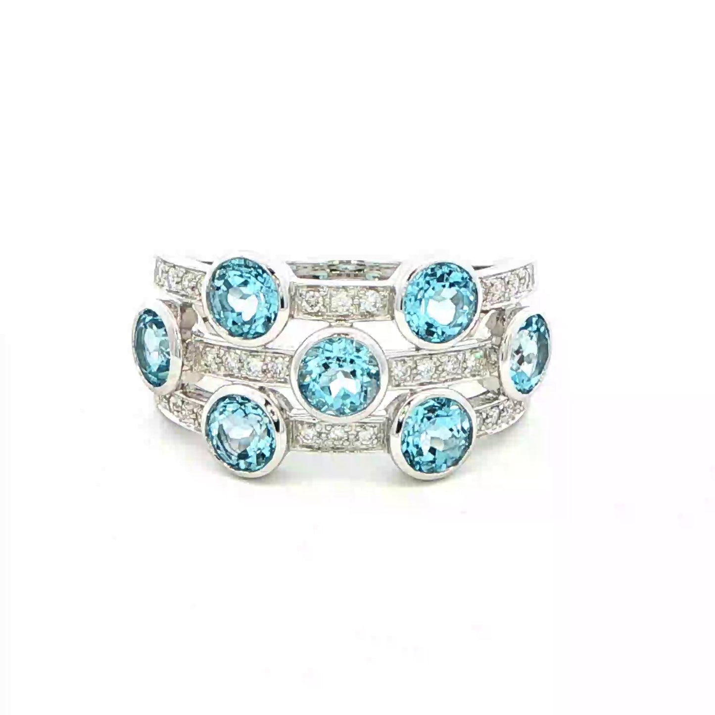 Topaz and Diamond Bubble Style Ring Gardiner Brothers