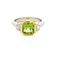 Chrome Tourmaline and Trapezoid Cut Diamond 3 Stone Ring Gardiner Brothers