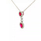 Ruby and Round Brilliant Cut Diamond Halo Drop Style Pendant Gardiner Brothers