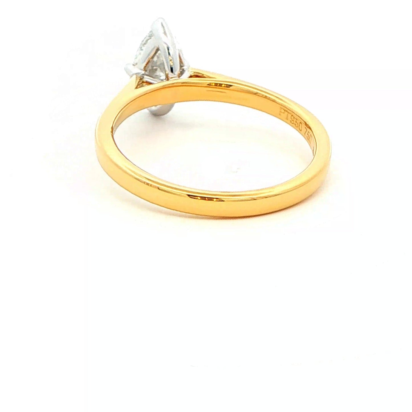 Yellow Gold Marquise shaped diamond solitaire ring - 0.70cts Gardiner Brothers