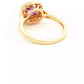 Cushion shaped amethyst and round brilliant cut diamond halo cluster ring Gardiner Brothers