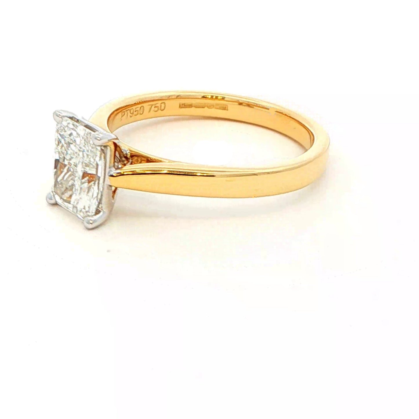 Yellow Gold Radiant cut Diamond Solitaire Ring - 1.20cts Gardiner Brothers