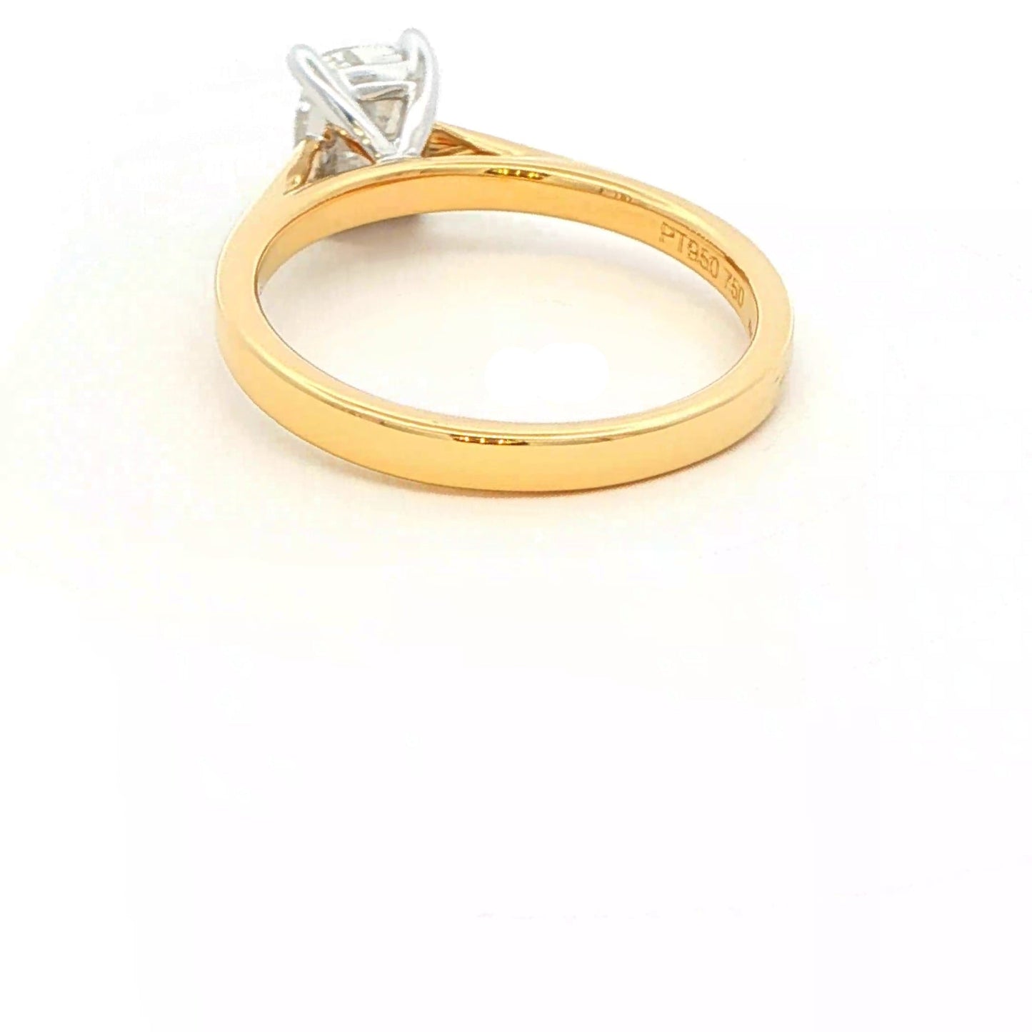 Yellow Gold Elongated cushion shaped diamond solitaire ring - 0.90cts Gardiner Brothers