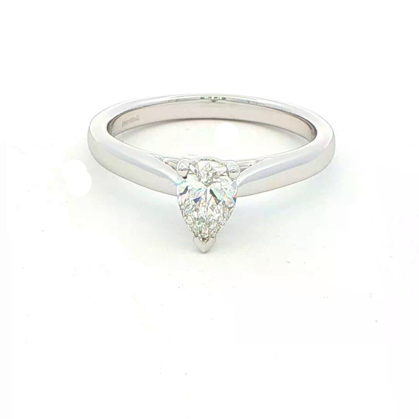 Platinum Pear Shaped Diamond Solitaire Ring - 0.50cts Gardiner Brothers