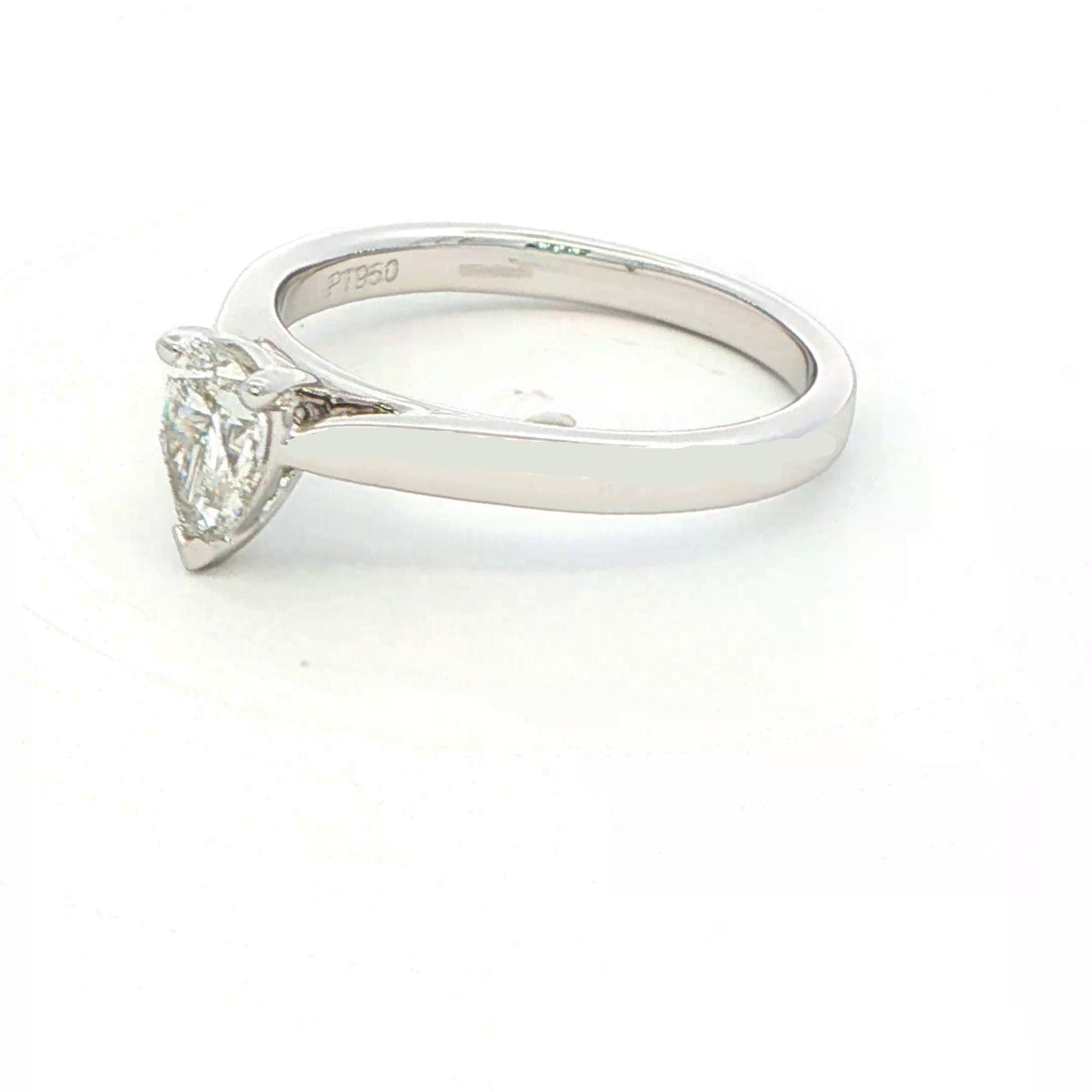 Platinum Pear Shaped Diamond Solitaire Ring - 0.50cts Gardiner Brothers