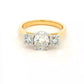 Yellow Gold Oval and round brilliant cut diamond 3 stone ring - 1.64cts Gardiner Brothers