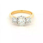 Yellow Gold Oval and round brilliant cut diamond 3 stone ring - 1.80cts Gardiner Brothers