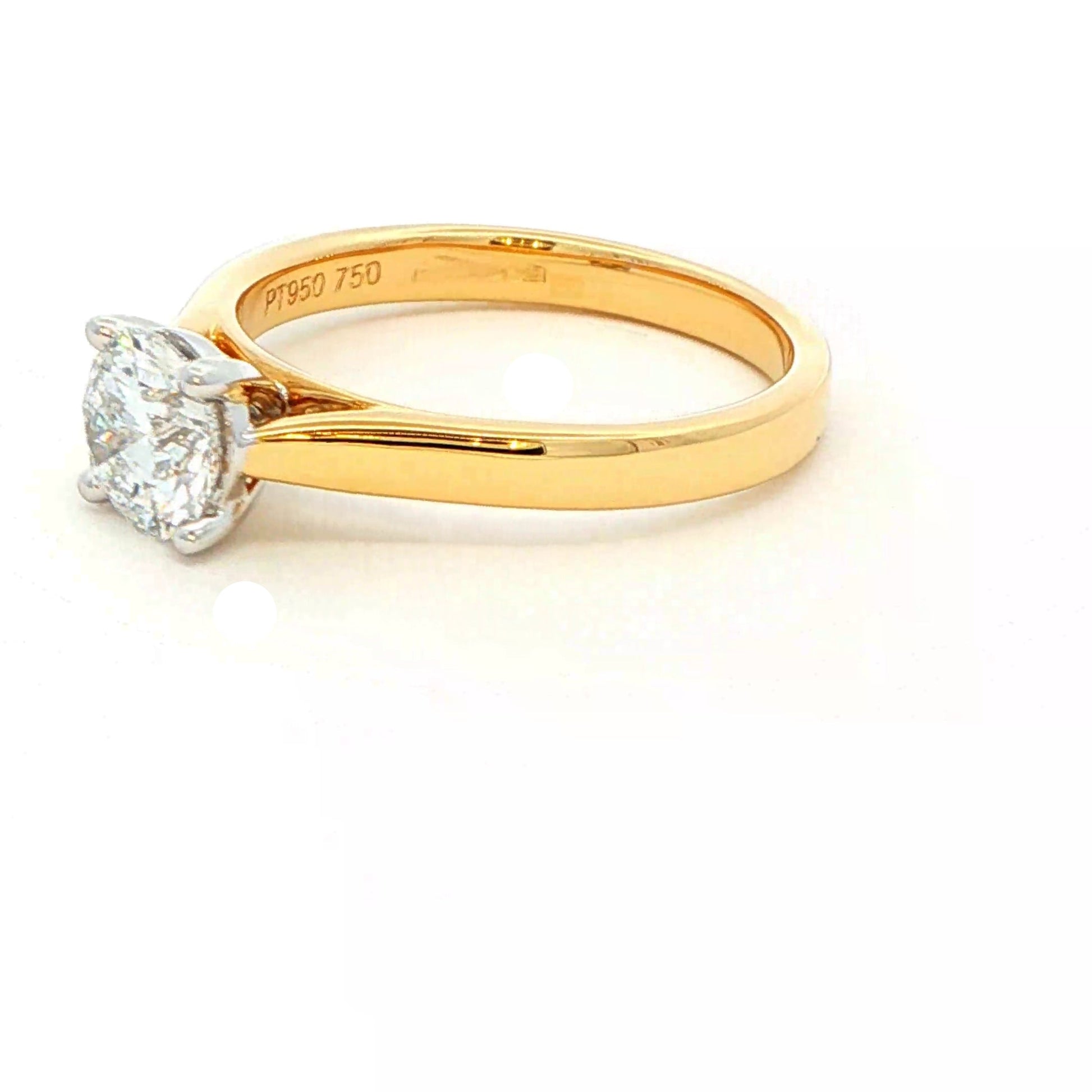 Yellow Gold Round Brilliant Cut Diamond Solitaire Ring - 0.90cts Gardiner Brothers