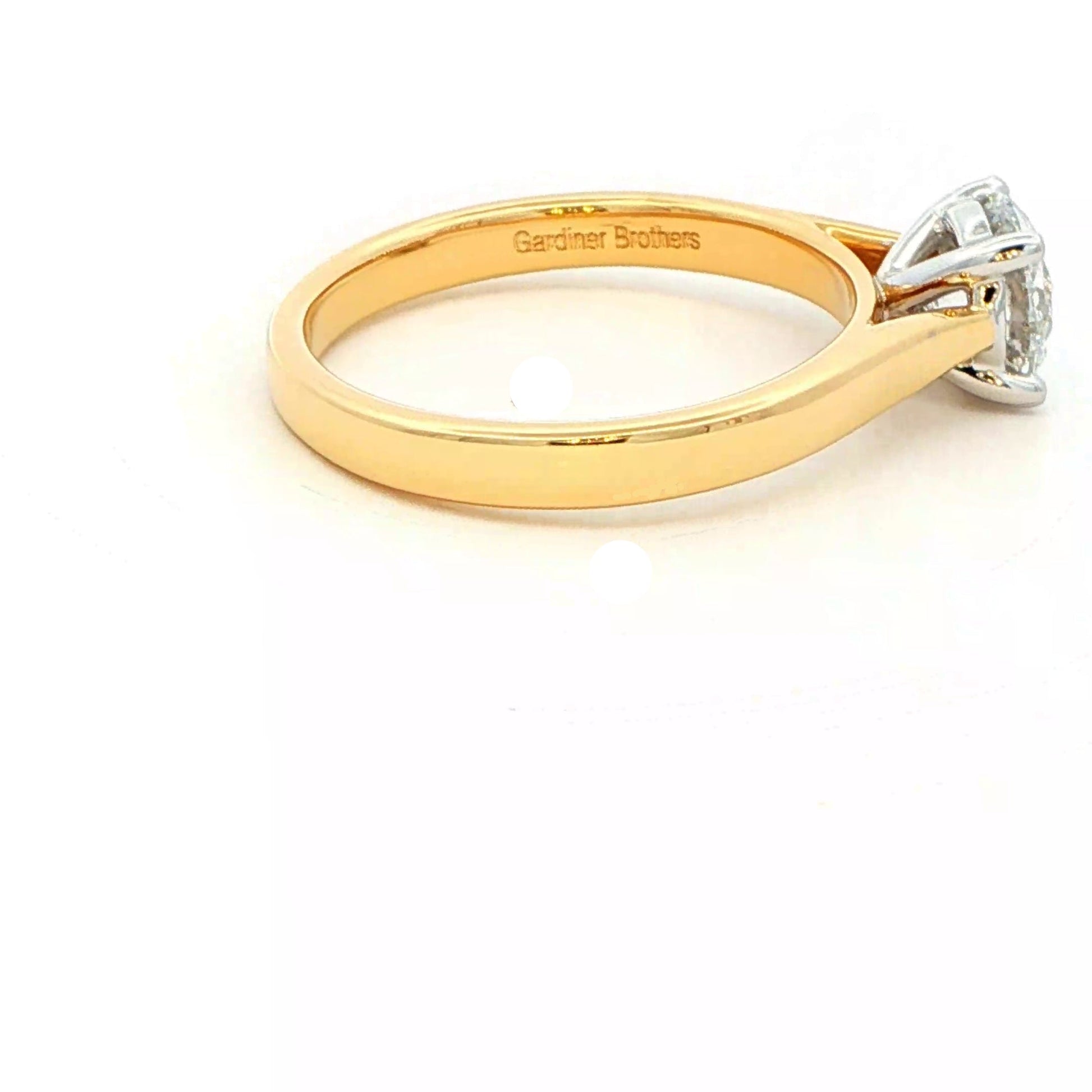 Yellow Gold Round Brilliant Cut Diamond Solitaire Ring - 0.90cts Gardiner Brothers
