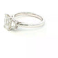 Platinum Emerald and Trapezoid cut diamond 3 stone ring - 2.00cts Gardiner Brothers