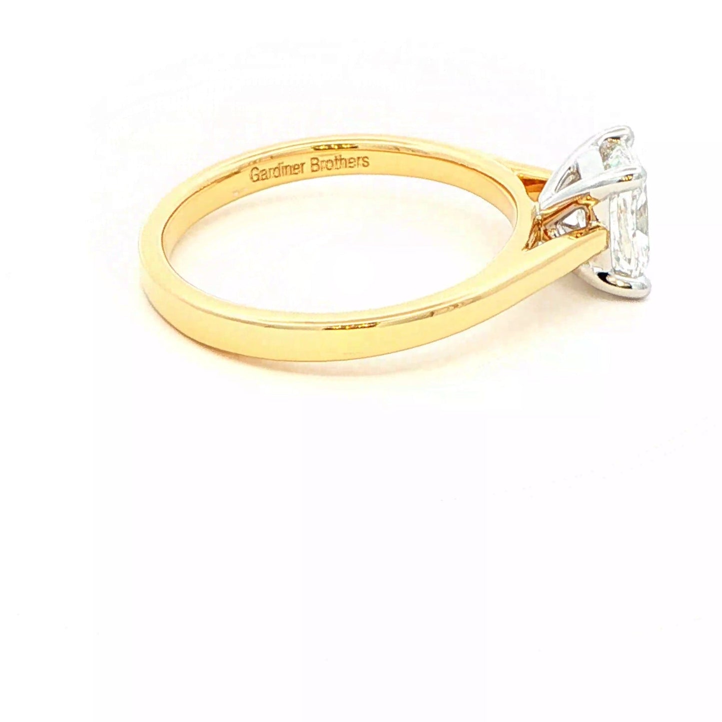 Elongated cushion shaped diamond solitaire ring - 0.90cts Gardiner Brothers