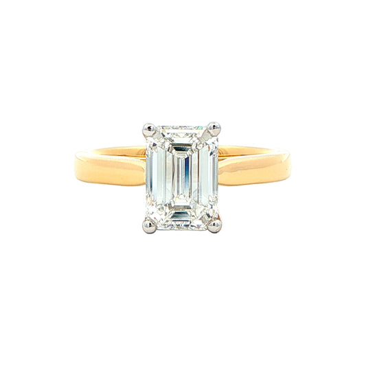 Lab Grown Emerald cut diamond solitaire ring - 2.00cts Gardiner Brothers