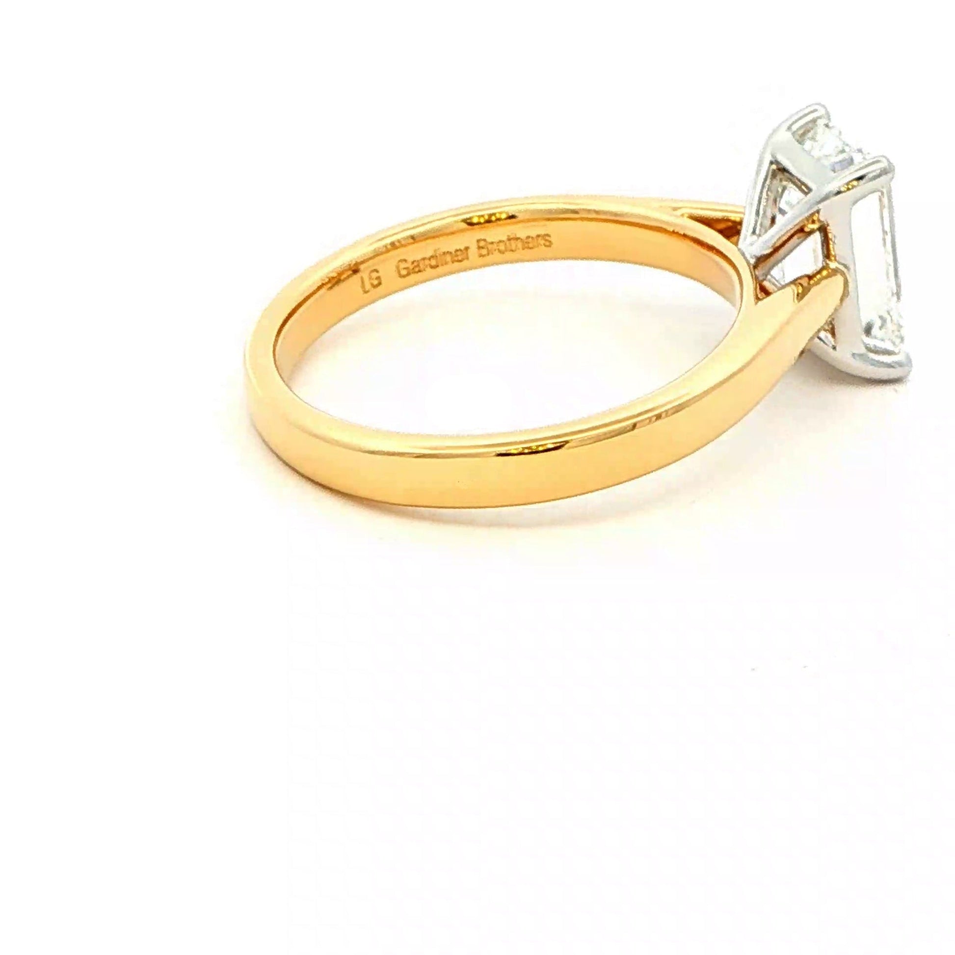 Lab Grown Emerald cut diamond solitaire ring - 2.00cts Gardiner Brothers