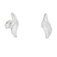 Silver Curled Leaf Shaped Stud Earrings