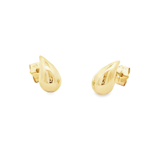 Yellow Gold TearDrop Stud Earrings