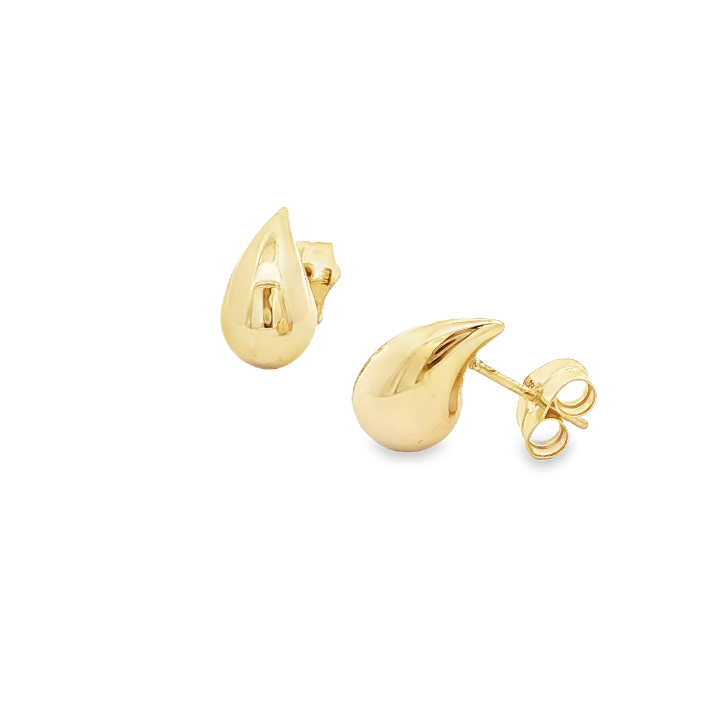 Yellow Gold TearDrop Stud Earrings