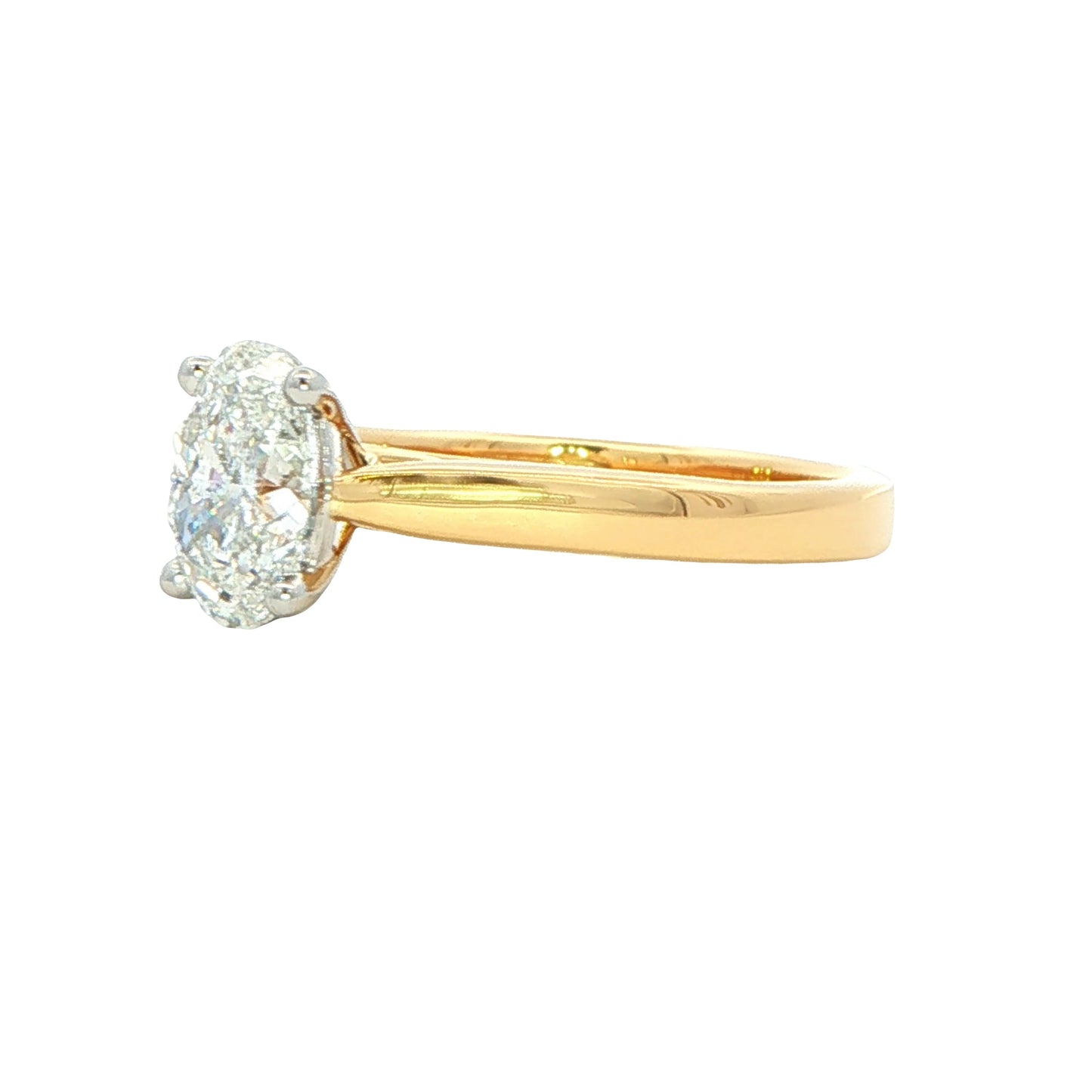 Yellow Gold Oval Shaped Diamond Solitaire Ring - 1.20cts Gardiner Brothers