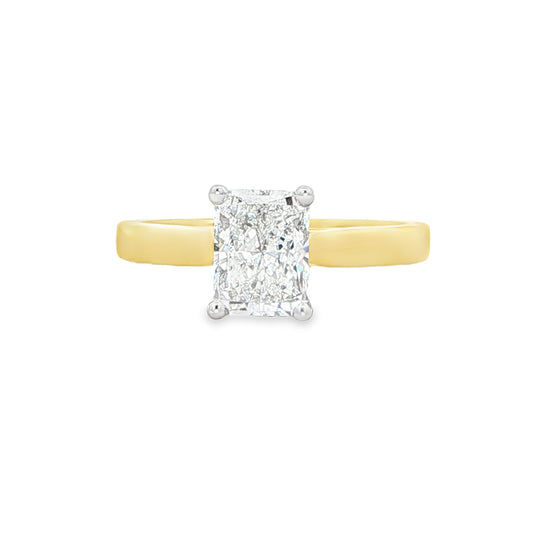 Radiant Cut Diamond Solitaire Ring - 1.21cts