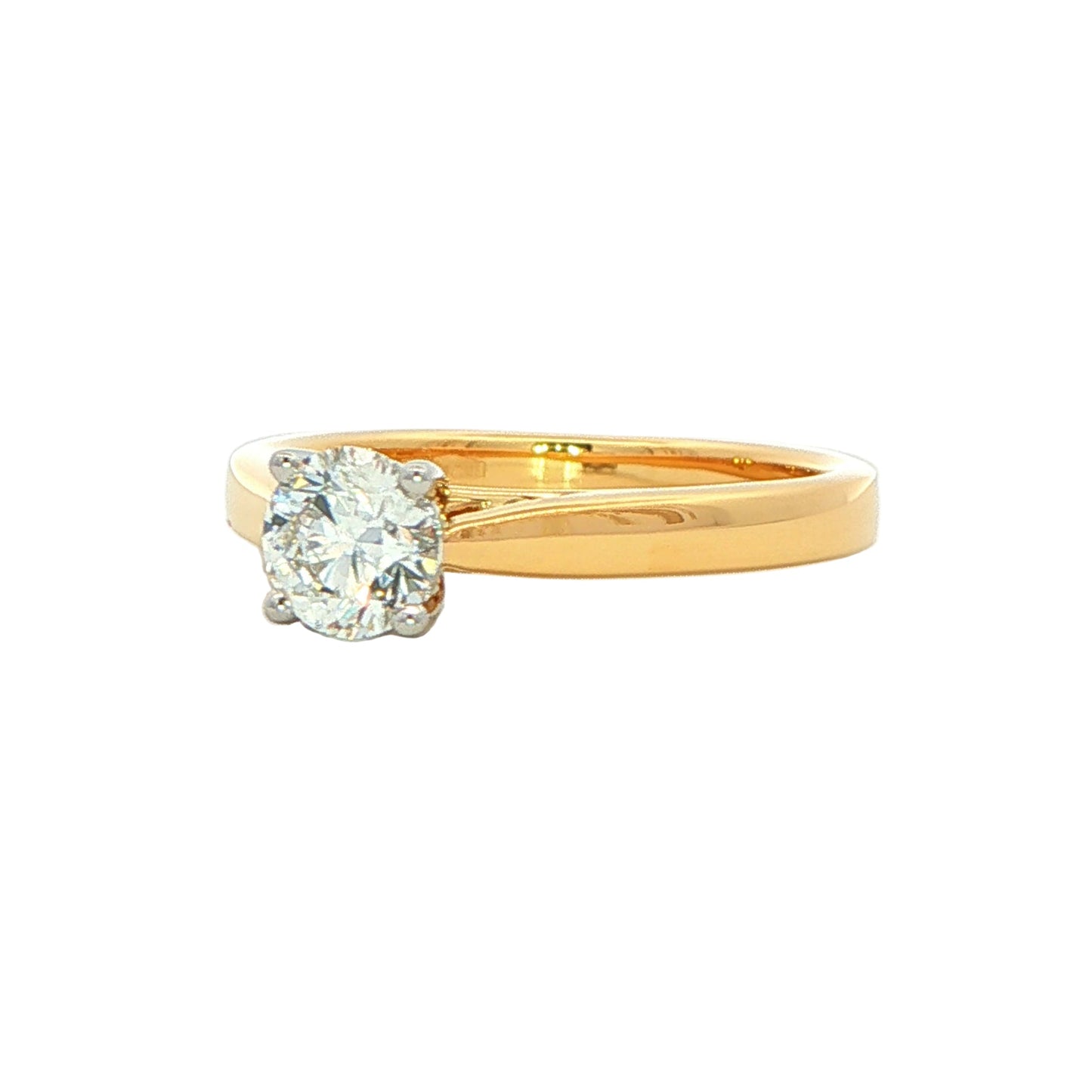Yellow Gold Round Brilliant Cut Diamond Solitaire Ring - 0.60cts Gardiner Brothers