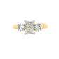 Radiant and round brilliant cut diamond 3 stone ring - 1.51cts