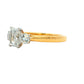 Radiant and round brilliant cut diamond 3 stone ring - 1.51cts