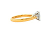 Radiant and round brilliant cut diamond 3 stone ring - 1.51cts