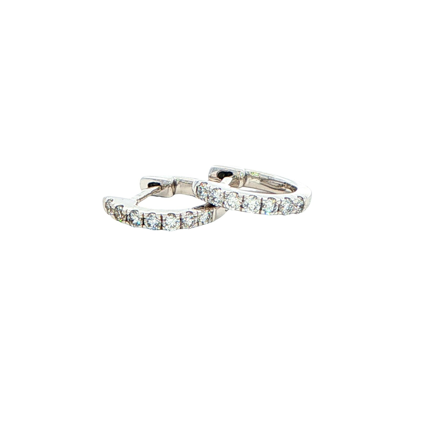 Round Brilliant Cut Diamond Set Hoop Earrings 10mm - 0.15cts
