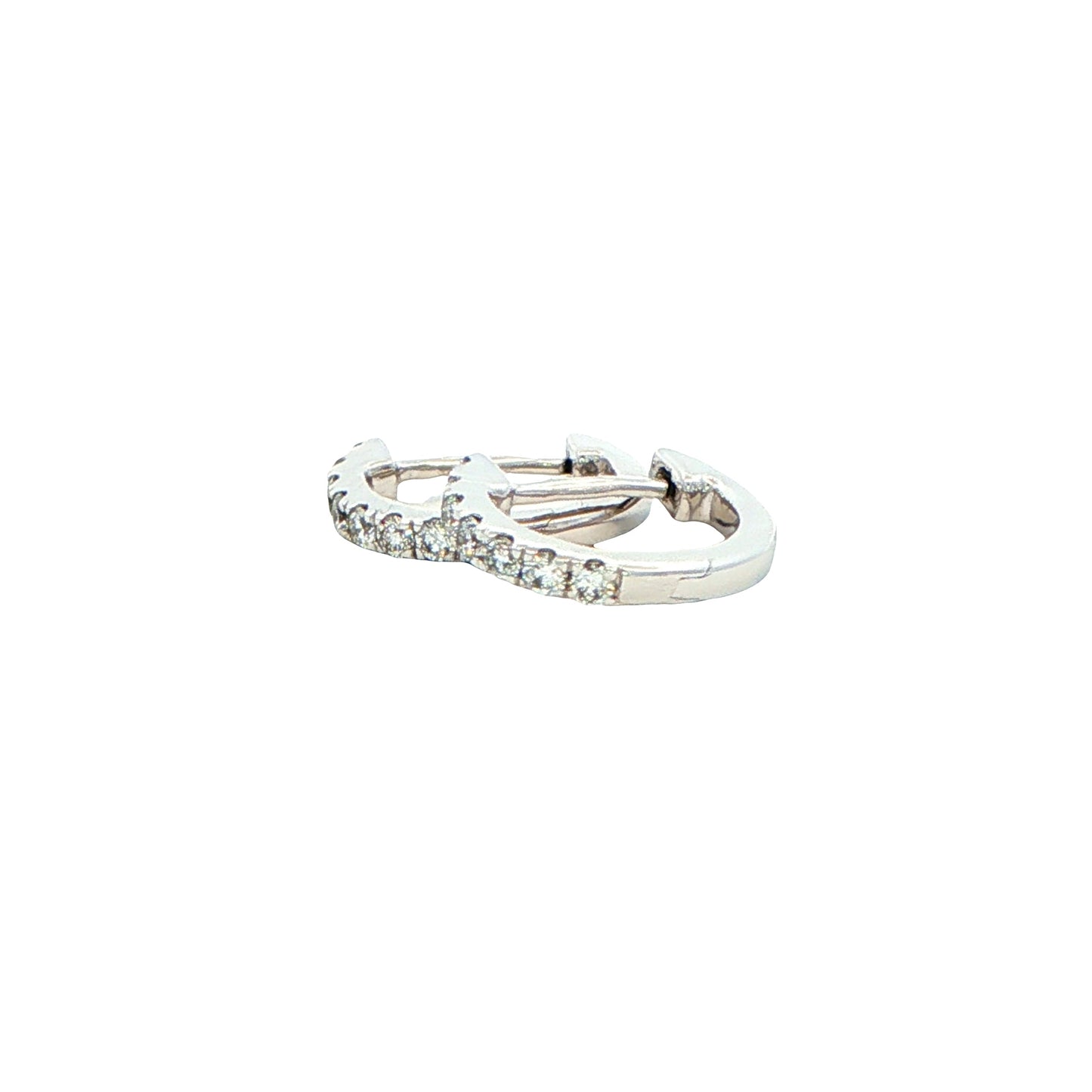 Round Brilliant Cut Diamond Set Hoop Earrings 10mm - 0.15cts