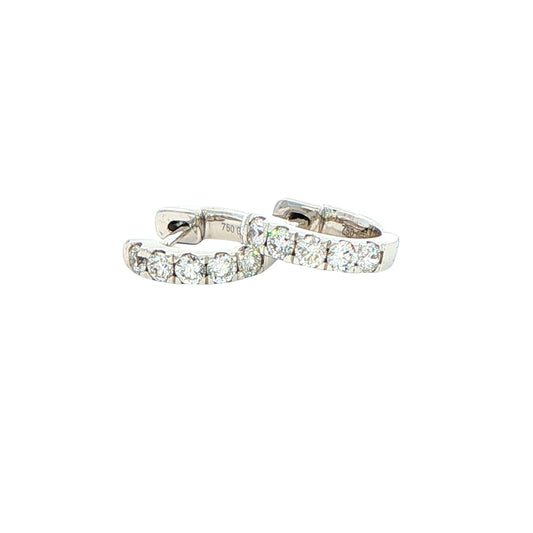 Round Brilliant Cut Diamond set Hoop Earrings 10mm - 0.30cts