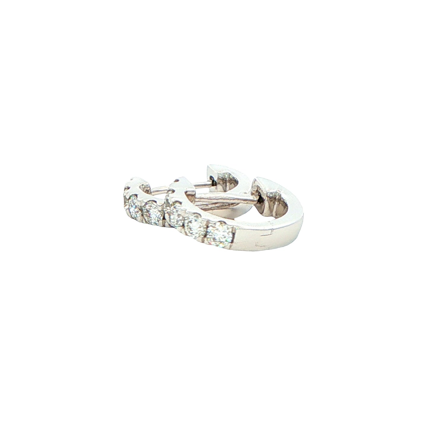 Round Brilliant Cut Diamond set Hoop Earrings 10mm - 0.30cts