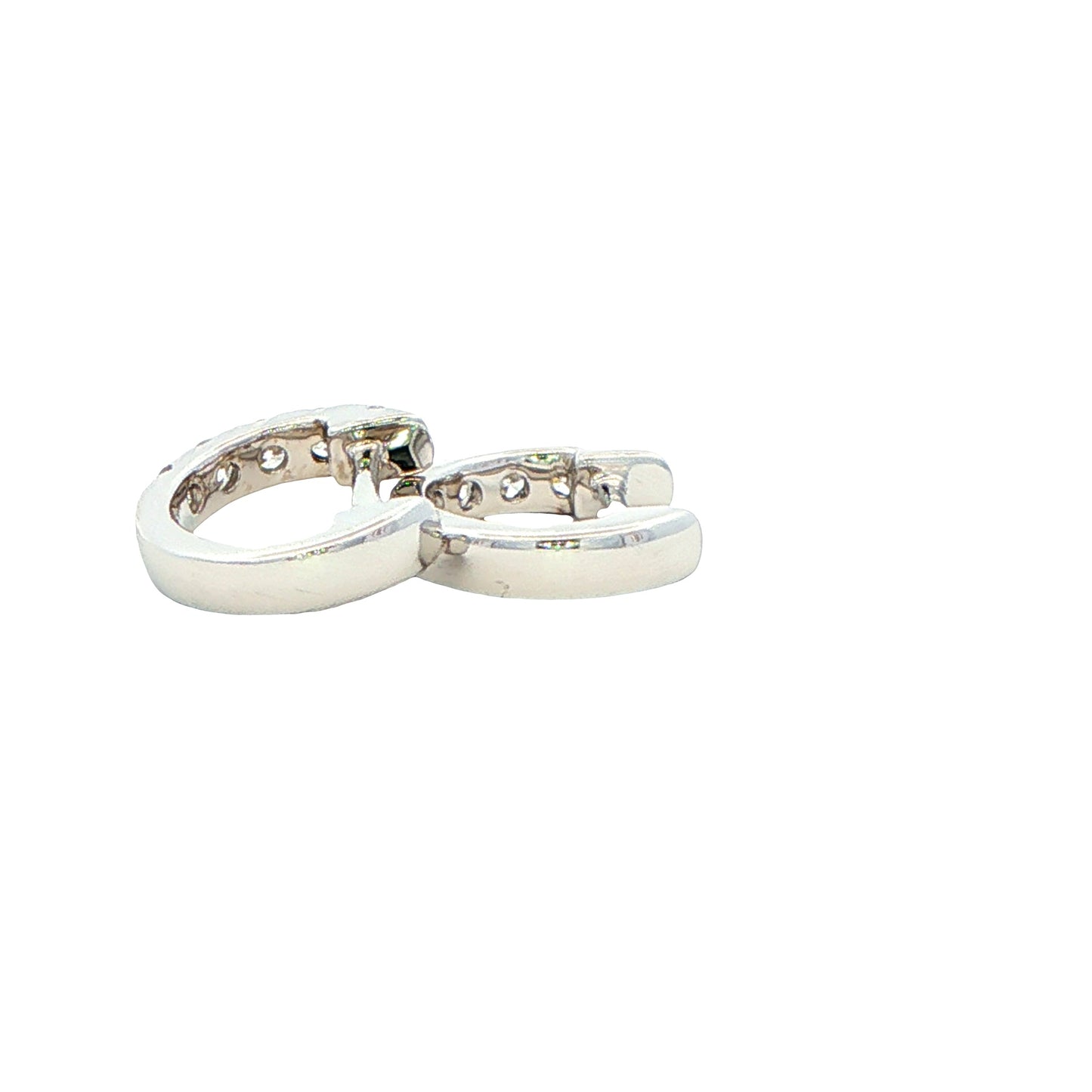 Round Brilliant Cut Diamond set Hoop Earrings 10mm - 0.30cts