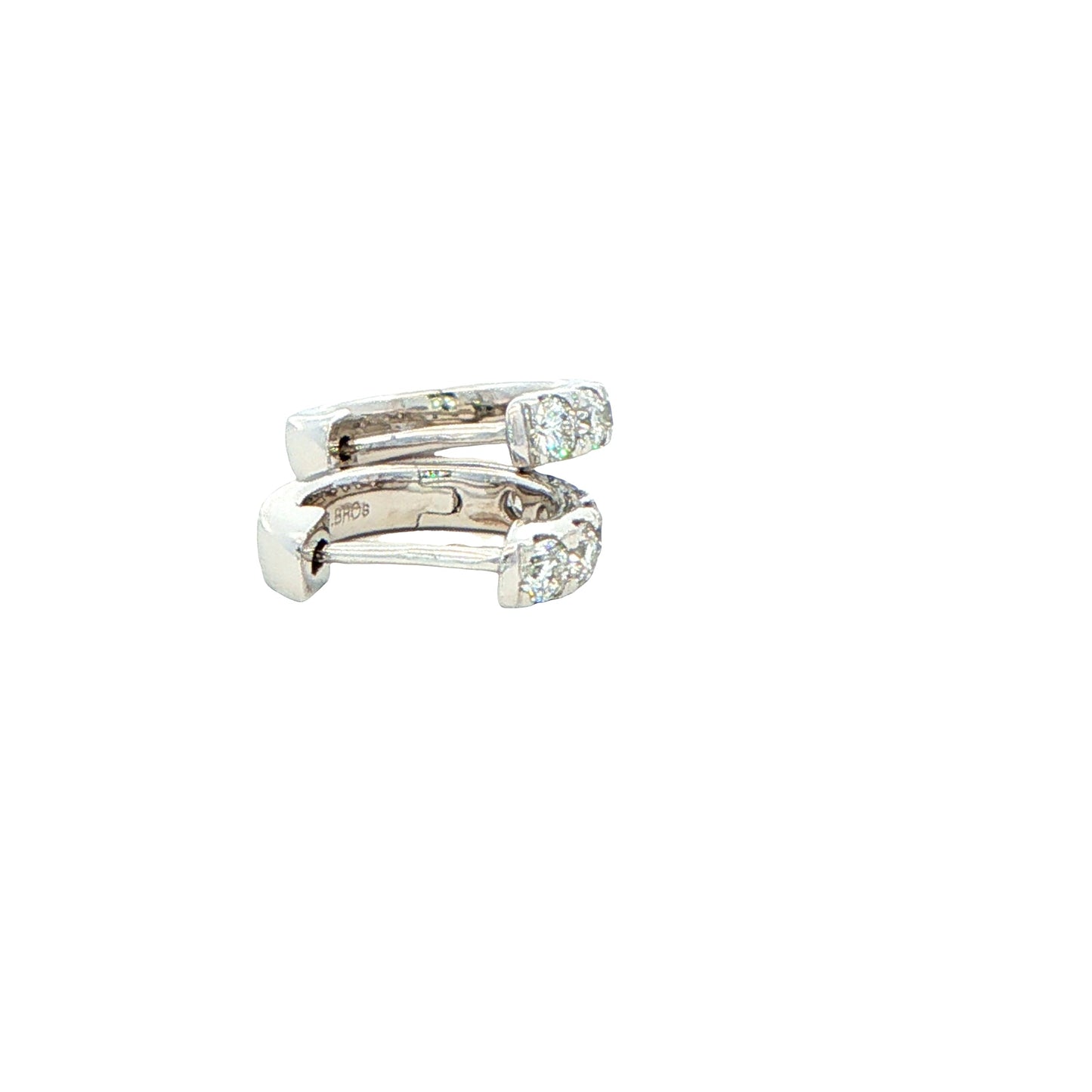 Round Brilliant Cut Diamond set Hoop Earrings 10mm - 0.30cts