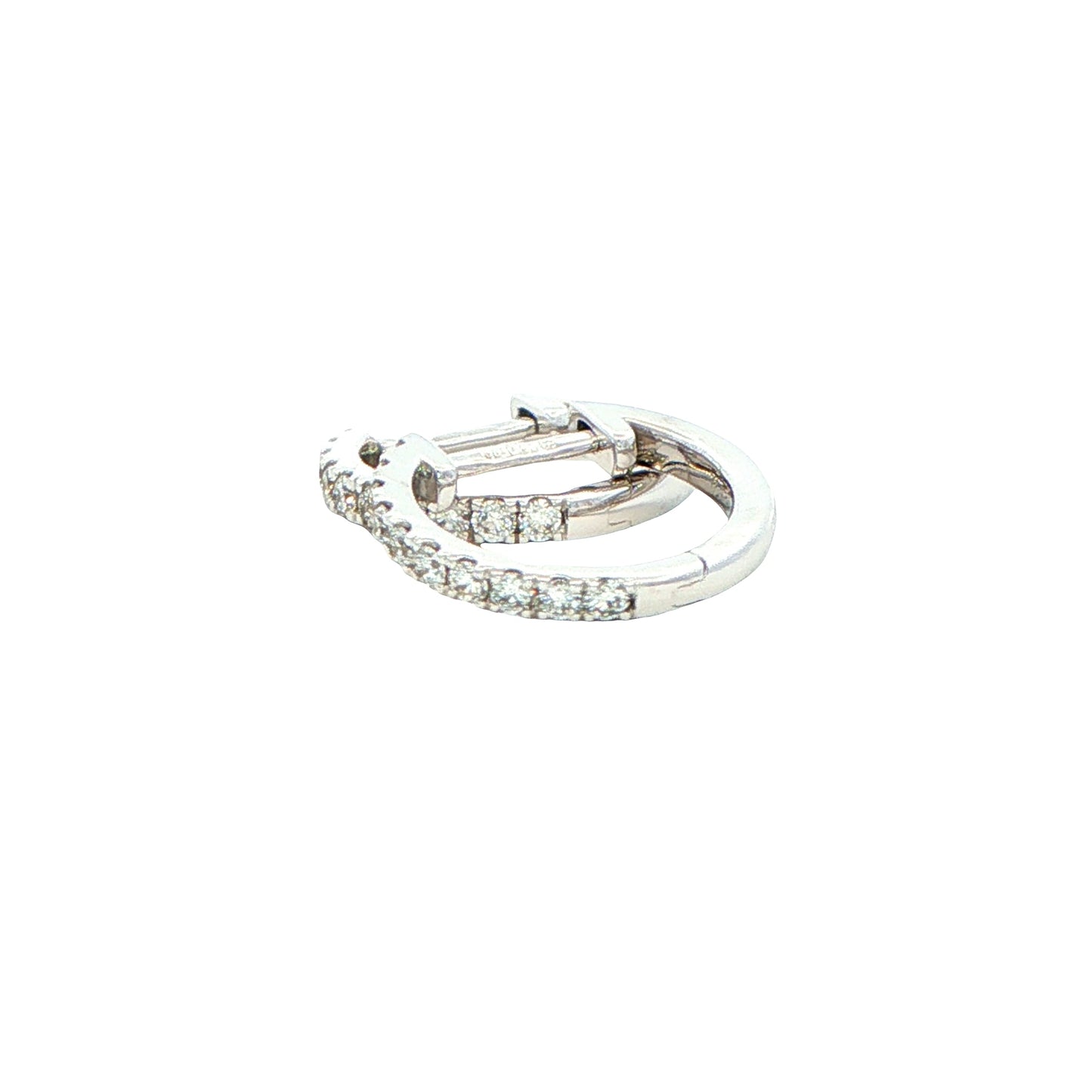 Round Brilliant Cut Diamond set Hoop Earrings 12mm - 0.20cts