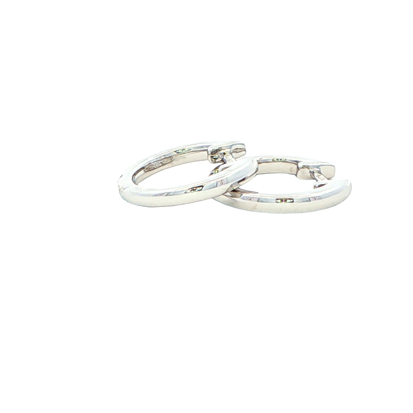 Round Brilliant Cut Diamond set Hoop Earrings 12mm - 0.20cts