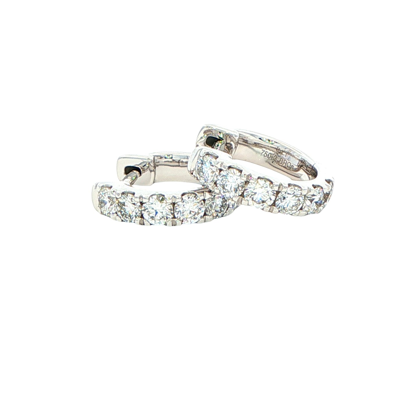 Round Brilliant cut diamond hoop earrings 12mm - 0.60cts
