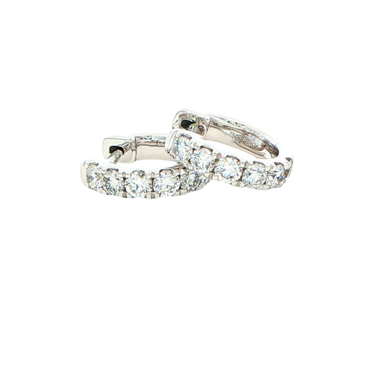 Round Brilliant cut diamond hoop earrings 12mm - 0.60cts