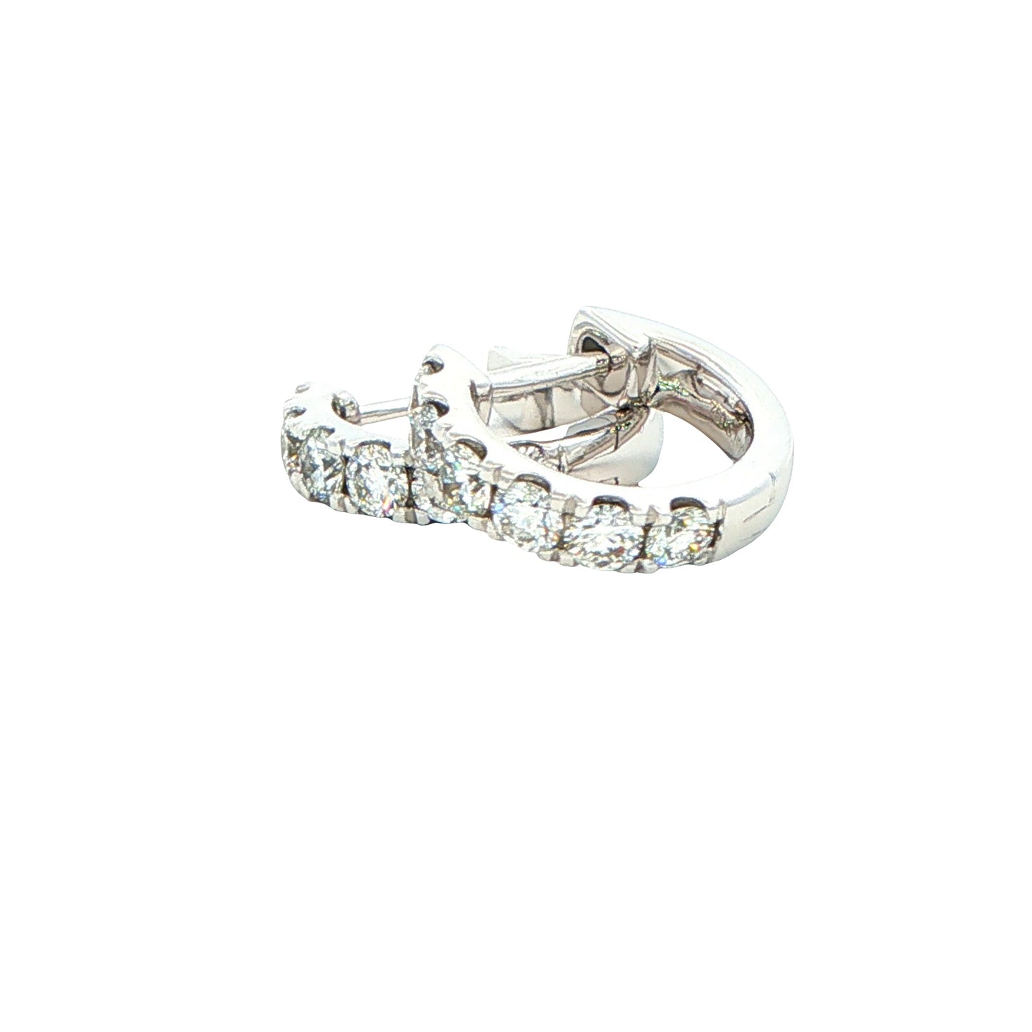 Round Brilliant cut diamond set hoop earrings 12mm - 0.60cts Gardiner Brothers