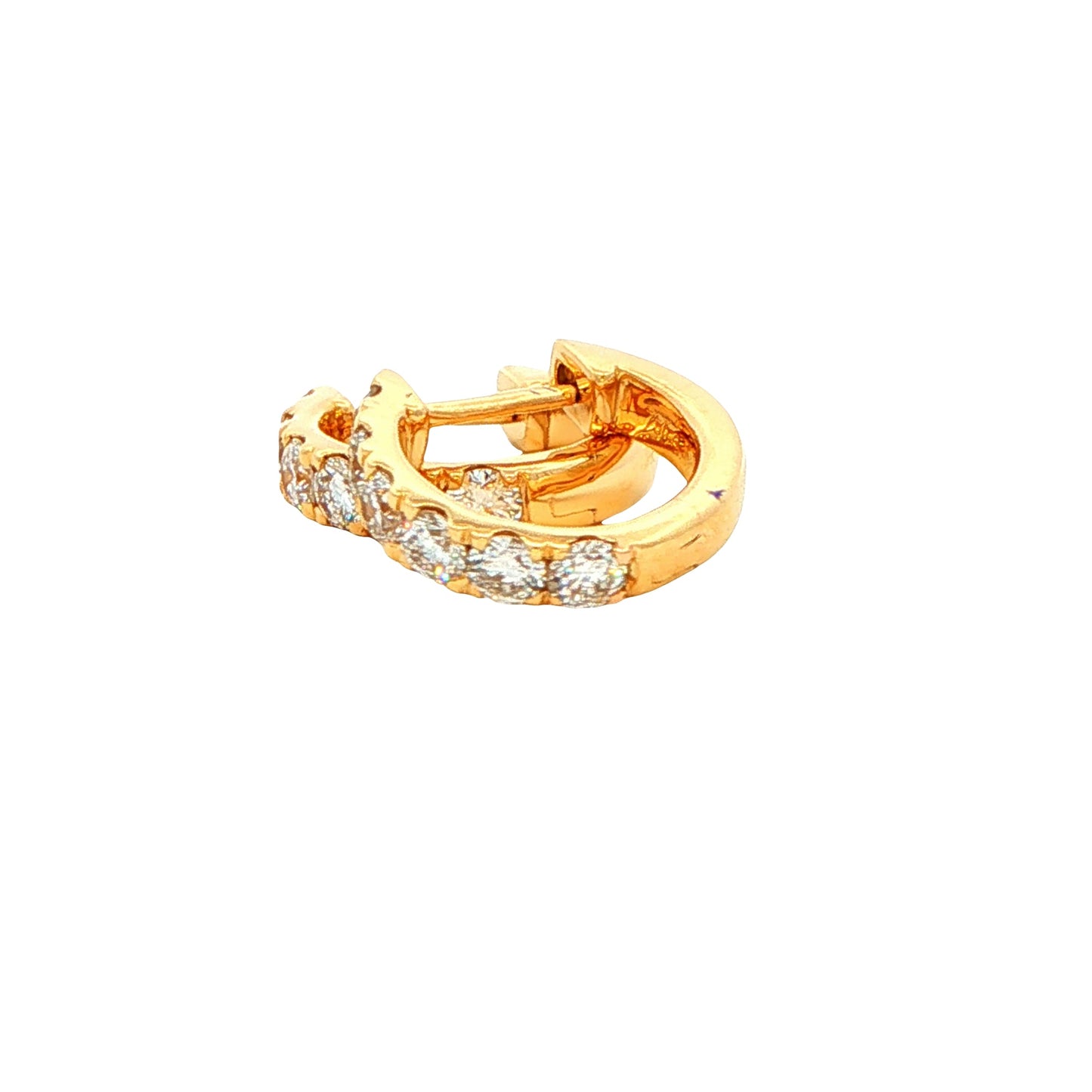 Round Brilliant cut diamond set hoop earrings 12mm - 0.60cts Gardiner Brothers