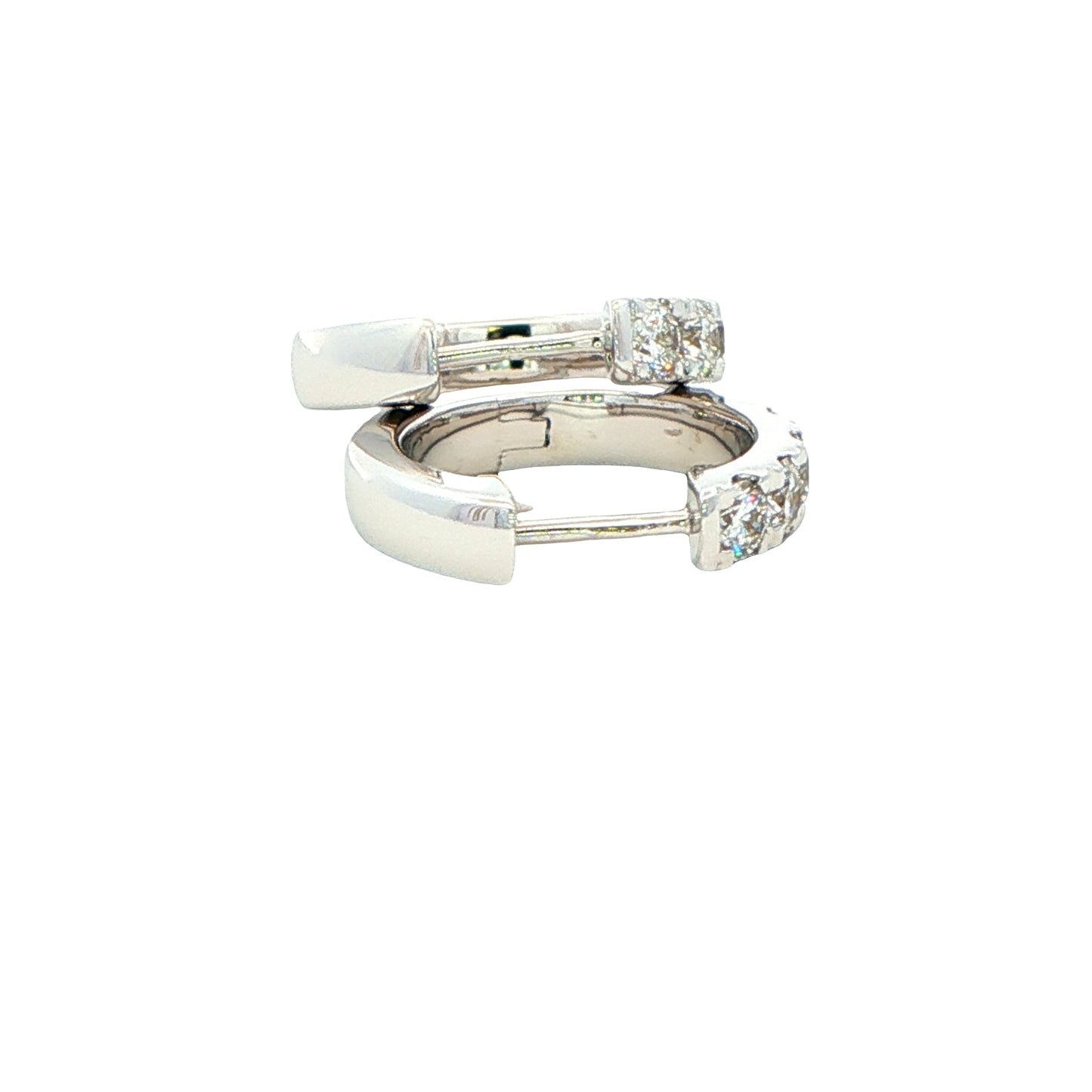 Round Brilliant cut diamond hoop earrings 14mm - 0.75cts
