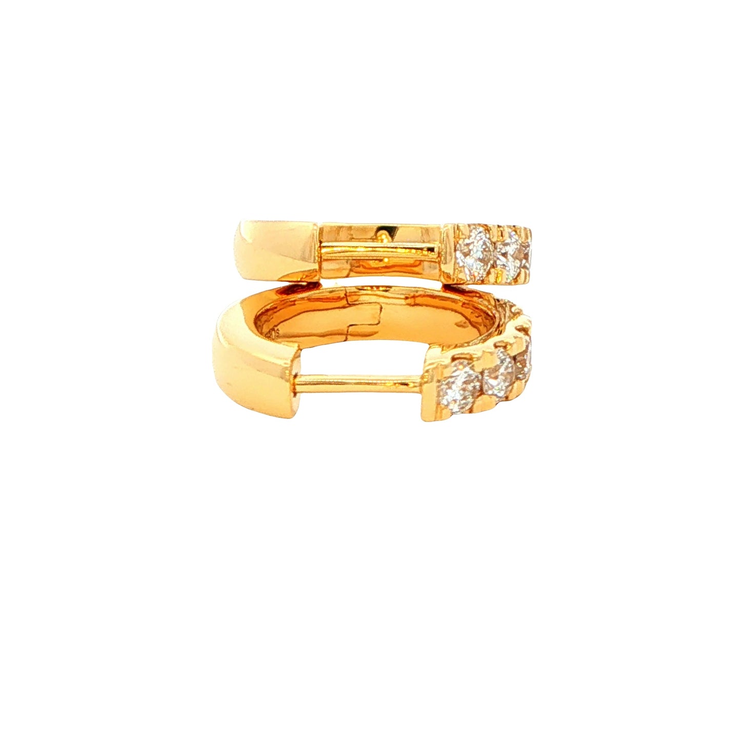 Round Brilliant cut diamond set hoop earrings 14mm - 0.75cts